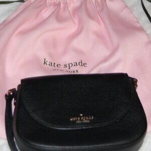 Kate Spade Black Leather Cross Body Bag W/Adjustable 48"-51" Strap & Pink Bag